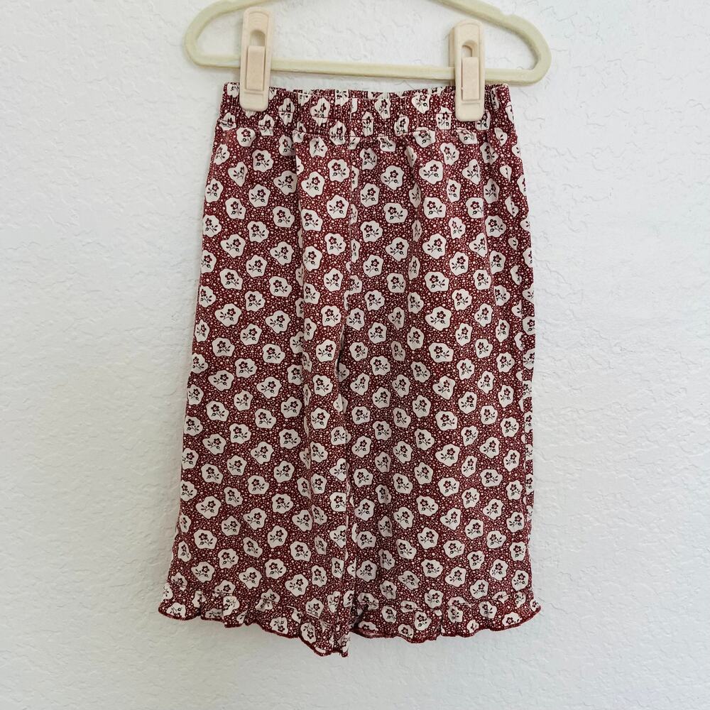 Rylee + Cru Girls 2/3 Ruby Fleur Floral Wide Leg Ruffle Pants